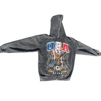VLV3 "USA WORLDCUP" FADED BLACK ZIP-UP