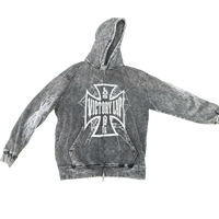 VLV3 "SPIDERWEB" ACID WASH ZIP-UP