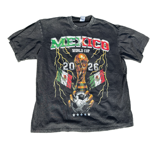 VLV3 "MEXICO WORLDCUP" ACID WASH BLACK SHIRT