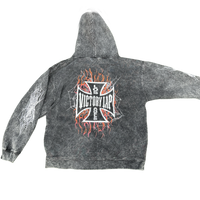 VLV3 "SPIDERWEB" ACID WASH ZIP-UP
