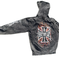 VLV3 "SPIDERWEB" ACID WASH PULLOVER