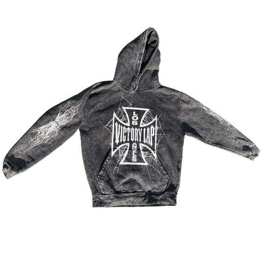VLV3 "SPIDERWEB" ACID WASH PULLOVER