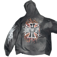 VLV3 "SPIDERWEB" FADED BLACK PULLOVER