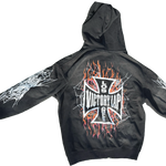 VLV3 "SPIDERWEB" FADED BLACK ZIP-UP