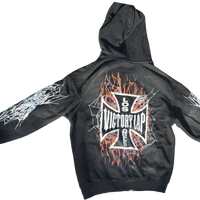 VLV3 "SPIDERWEB" FADED BLACK ZIP-UP