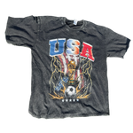 VLV3 "USA WORLDCUP" ACID WASH BLACK SHIRT